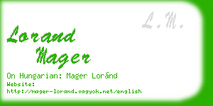 lorand mager business card